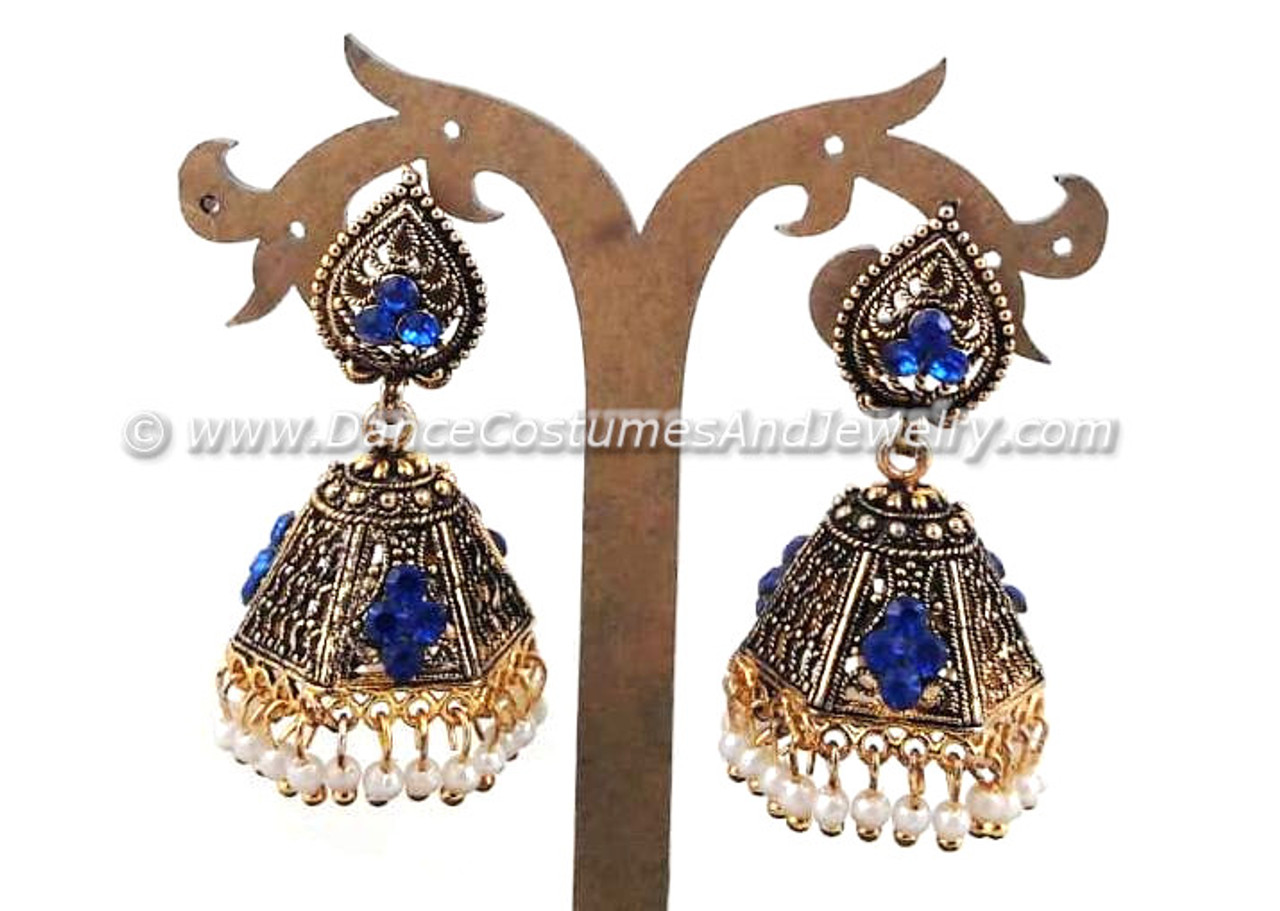 Sapphire Blue Stone Earrings Bracelet Necklace Set for Weddings –  PoetryDesigns
